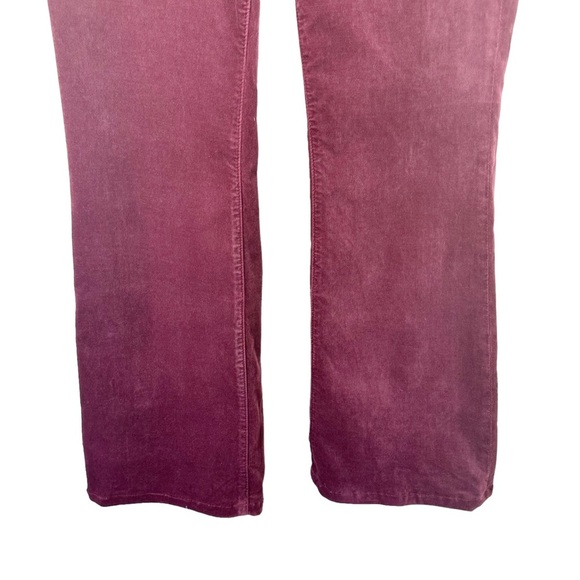 CURRENT ELLIOTT THE SIDE STREET VELVET FLARE PANT in Claret Red Flare Maroon 27 - Picture 8 of 16